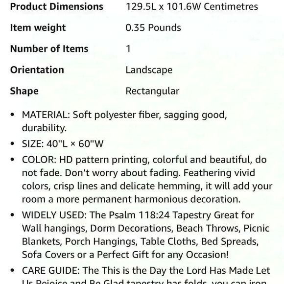 Religious Wall Tapestry Psalms 118:24 BNWOT - Picture 11 of 11